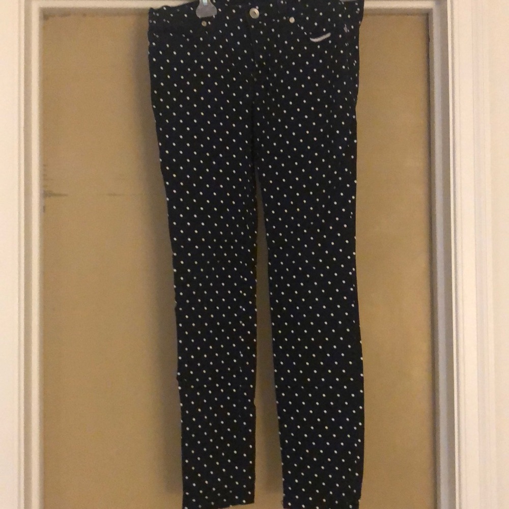 Polka dot skinny jeans